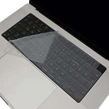 TeknoKapsül Klavye Koruyucu Silikon Us Ingilizce Uyumlu Air 13.6-15.3 ve Pro 14.2-16.2 M1-M2-M3-M4-M5 Ultra Ince Toz ve Sıvı Koruma Şeffaf