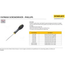 TeknoKapsül - Fatmax Tornavida Phillips Ph3 150 mm Schwertlaenge Krom-Vanadyum Ergonomik Yumuşak Saplı El, 0-65-316