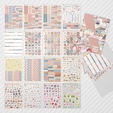 TeknoKapsül Set - 1500+ Adet Çıkartma - Takvim, Ajanda, Günlük, Planlayıcı, Not Defteri, Journal Için Düzenleyici Etiketler - - Stickeralbum - 3 Aylık Book