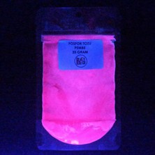 Fosfor Tozu Pembe Karanlıkta Parlayan Epoksi Reçine ve Sanatsal Fosfor 35 gr