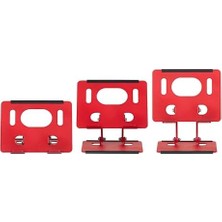 TeknoKapsül Çelik Tablet Standı Tablet Tutucu Stant Ergonomik Katlanabilir Tablet Standı Çelik Stant (Kırmızı)