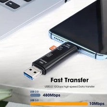 TeknoKapsül USB Otg Kart Okuyucu Type-C ve Otg Uçlu Uyumlu Pc Bilgisayar Cep Telefonu ve Notebook Uyumlu Mikro Sd Kart Okuyucu
