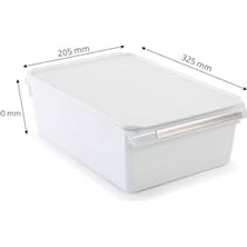 TeknoKapsül Kapaklı Banyo Mutfak Düzenleyici Raf Ps 325 * 205 * 100 mm Beyaz M-E27-40-01K