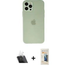 BUTİMAR'S iPhone 12 Pro Atlas Minimal Prime - Siyah 6d Mat Seramik Hayalet Nano Ekran Koruyucu + Şeffaf Kamera Lens Koruma Cam