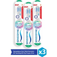 Sensodyne Çok Yönlü Koruma Diş Fırçası + Dil Temizleyici 3 Adet
