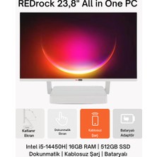 Redrock Foldline I5 14450H 16GB,512GB, Katlanır 23.8" Dokunmatik Ekran, Bataryalı Adaptör, Kablosuz Telefon Şarjı Özelliği, Wireles Kb&mo, All-In-One Pc