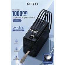 Neffo 100000 Mah Powerbank 22,5W Süper Hızlı Şarj LED Dijital Göstergeli Taşınabilir Şarj Cihazı