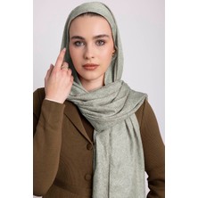 AYSHARA Bengi Monogram Düz Desenli Çift Taraflı Şal - Su Yeşil