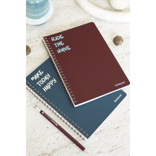 Matt Notebook A5 Spiralli Okul Defteri 80 Yaprak 2'li Set – Çizgili & Kareli