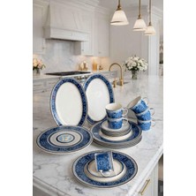Rossev Porselen Kahvaltı Takımı 6 Kişilik 21 Parça Blue Banube