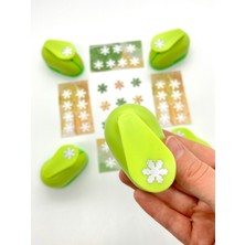 Kar Tanesi Desenli Orta Boy Yeşil Renk Delgeç Scrapbook Şekil Kesici Punch