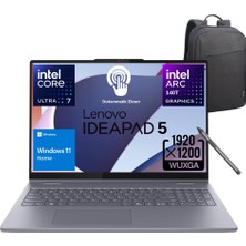 Lenovo Ideapad 5 2in1 16IAL10 Intel® Core Ultra 7 255H 16GB 2tb SSD 16" Wuxga (Dokunmatik Ekran) Windows 11 Home Bilgisayar 83KS002ATR - Lenovo Pen+Çanta Wz2