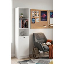 Sarmobi Terra Kitaplık 40X173X31 cm Beyaz - Modern Tasarım