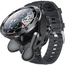 Sidens Yesido IO50 Tws Kulaklık Entegre Abs Pc Gövdeli Silikon Kordonlu Akıllı Saat - Siyah