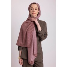 AYSHARA Katre-I Zerâfet Monogram Düz Desenli Çift Taraflı Şal - Pembe
