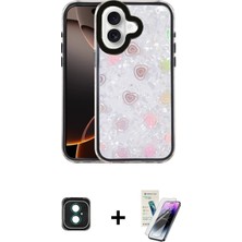 BUTİMAR'S iPhone 16 Odak Prime - Şeffaf Pasifik Cam Ekran Koruyucu + Yeşil Pvd Metal Kamera Lens