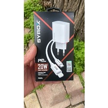 Syrox iPhone 14 Uyumlu Type-C To Lightning Hızlı Sarj Başlık +Kablo Yerli Üretim Yerli Üretim