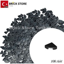 LEGO Yedek Parçalar: 100 Adet 1x1 Tile Round Quarter Yuvarlak Fayans Parçası, Siyah Renk (Black )