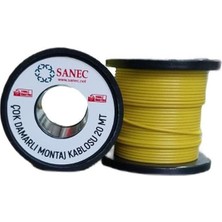 TeknoKapsül Çok Damarlı Montaj Kablosu - 22 Awg - 20 Metre - Sarı