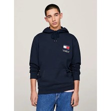 Tommy Hilfiger Erkek Çok Koyu Lacivert Kapüşonlu Sweatshirt