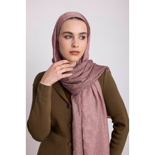 AYSHARA Bengi Monogram Düz Desenli Çift Taraflı Şal - Gül Pembe