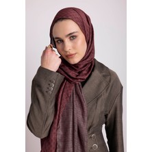 AYSHARA Katre-I Zerâfet Monogram Düz Desenli Çift Taraflı Şal - Bordo