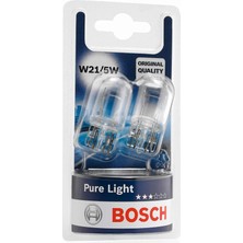 Bosch W21/5W 12V Pure Light Çift Duy Ampul 2'li Stop Park Fren Geri Vites Ampulü