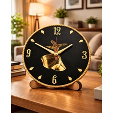 Semazen Figürlü Dekoratif Saat Siyah Gold – Duvar ve Masa Üstü Kullanım – Sessiz Mekanizma – Premium Tasarım Saat