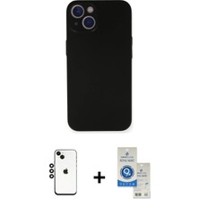 BUTİMAR'S iPhone 14 Yadigar Yansıma Serisi - Şeffaf Royal Nano Ekran Koruyucu + Siyah Shine Kamera Lens