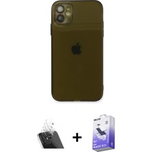 BUTİMAR'S iPhone 12 Ahenk Doku - Siyah Bilvis 5in1 5d Magic Hayalet Cam Ekran Koruyucu + Şeffaf Kamera Lens Koruma Cam