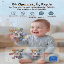 Bbsky Montessori Duyusal Diş Kaşıyıcı Top Eğitici Bebek Oyuncağı Çıngıraklı Güvenli Abs Tpe Malzeme