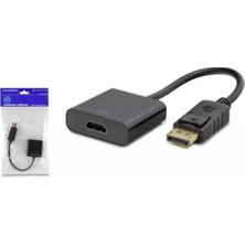 Nusrat Bilişim Hadron HDX7873 Displayport To HDMI Dişi Görüntü Dönüştürücü 4K 30 Hz - Siyah
