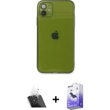 BUTİMAR'S iPhone 12 Ahenk Doku - Siyah Bilvis 5in1 5d Magic Hayalet Cam Ekran Koruyucu + Şeffaf Kamera Lens Koruma Cam