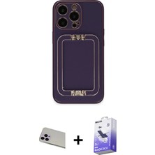 BUTİMAR'S iPhone 13 Pro Max Kozmos Minimal Prime - Siyah Bilvis 5in1 5d Magic Hayalet Cam Ekran Koruyucu + Mor Rainbow Kamera Lens Koruma Cam