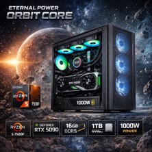 Eternal Power Orbıt Core Ryzen 5 7500F Rtx 5090 16GB Ddr5 1tb M.2 B650M Wıfı 1000W 360MM Gaming Pc