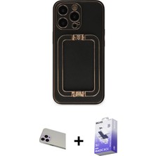 BUTİMAR'S iPhone 13 Pro Max Kozmos Minimal Prime - Siyah Bilvis 5in1 5d Magic Hayalet Cam Ekran Koruyucu + Mor Rainbow Kamera Lens Koruma Cam