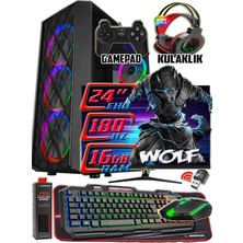 Warbox Wolf 24" 180hz Monitör Xeon X5650 16GB Ram 256GB SSD 250GB HDD R7 240-4GB E.kartı Gaming Takım Bilgisayar