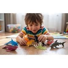 Farbu Oyuncak Okyanus Macerası! 11CM Deniz Canlıları Yunus, Balina, Fok Balığı ve Köpek Balığı Oyuncak Seti