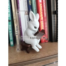 YSR STUDIO 3D 3D Tasarım Kitap Okuyan Tavşan Biblo - Dekoratif Masa Üstü Obje 9.5 cm