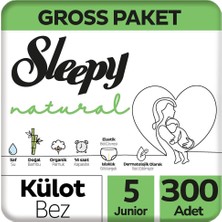 Sleepy Natural Külot Bebek Bezi 5 Beden Gross Paketi 100X3 300 Adet