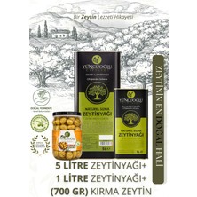 Çiftliği Zeytinyağı Seti (5l + 1l) ve Kırma Yeşil Zeytin - Doğal Katkısız Ekonomik Paket