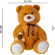 Keskin Sound Dev Boy Peluş Ayıcık Kahverengi – Yavrulu (95 Cm)
