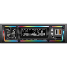 Kingwin 5266 Bluetooth Oto Teyp Rgb Işıklı Dual USB Sd Aux - Hızlı Şarj Destekli