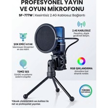 Matechno 2.4g Kablosuz Rgb Işıklı Oyuncu Mikrofonu Profesyonel Yayıncı Podcast Mikrofon Seti