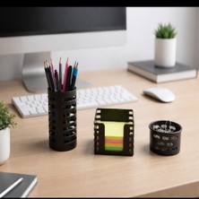 Ark 3’lü Masaüstü Organizer Seti Kalemlik, Notluk ve Ataş Kutusu Modern Ofis Düzenleyici