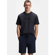 Boss Erkek Pamuklu Bisiklet Yaka Kısa Kollu Lacivert T-Shirt 50559361-402