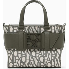 Armani Exchange Kadın Marka Logolu Askılı Para ve Kart Bölmeli Haki Omuz Çantası 942690 3F742-MZ317