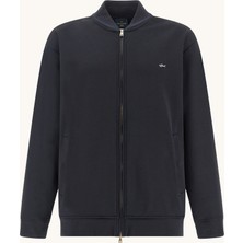 Paul & Shark Erkek Regular Fit Dik Yaka Metalik Logo Detaylı Fermuarlı Uzun Kollu Lacivert Sweatshirt 26411814-50E