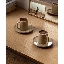 Madame Coco Vela 2 Kişilik 4 Parça Kahve Fincan Seti - Bej - 90 ml