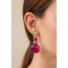 Petek Aksesuar Akrilik Tasarım El Yapımı Kalp Küpe